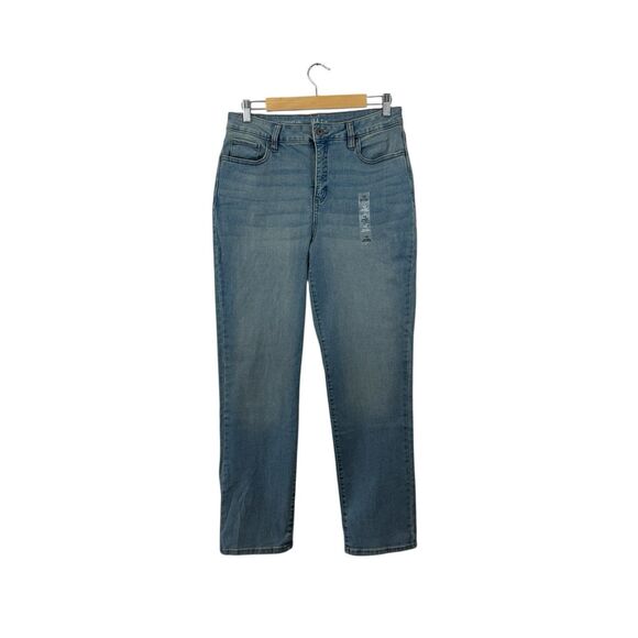 Style & Co NEW 12 Curvy Straight Leg High Rise Blue Jeans Cotton Stretch Womens - Picture 1 of 10